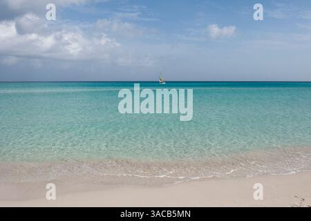Varadero Beach, Cuba. A tropical beach with cool blue water. Stock Photo