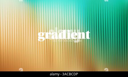 Ripple glass distortion background. Abstract fractal effect ribbed glass texture with vibrant gradients smooth fluted vertical lines. Reeded Bold dyna Stock Vector