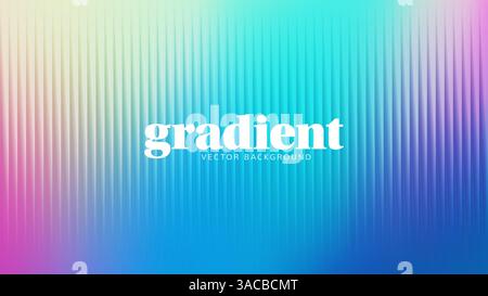 Ripple glass distortion background. Abstract fractal effect ribbed glass texture with vibrant gradients smooth fluted vertical lines. Reeded Bold dyna Stock Vector