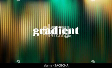 Ripple glass distortion background. Abstract fractal effect ribbed glass texture with vibrant gradients smooth fluted vertical lines. Reeded Bold dyna Stock Vector