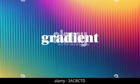 Ripple glass distortion background. Abstract fractal effect ribbed glass texture with vibrant gradients smooth fluted vertical lines. Reeded Bold dyna Stock Vector