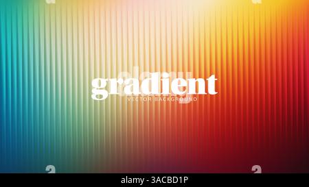 Ripple glass distortion background. Abstract fractal effect ribbed glass texture with vibrant gradients smooth fluted vertical lines. Reeded Bold dyna Stock Vector