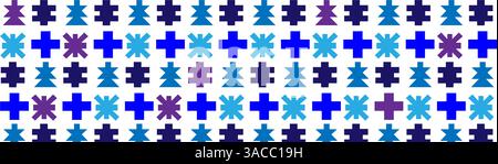 Seamless Blue and Purple Geometric Abstract Pattern Modern Textile, Wallpaper, and Digital Design Stock Vector