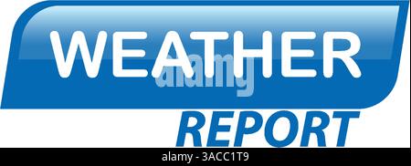 Sleek vector illustration featuring a bold, blue weather report banner. Ideal for digital media and broadcast presentations Stock Vector