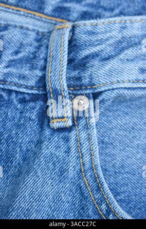 Blue Denim Jean Fabric Texture Close Up Background Stock Photo