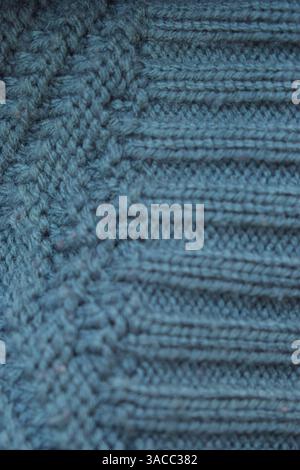 Close Up Of Light Green Knitted Wool Texture Background Stock Photo