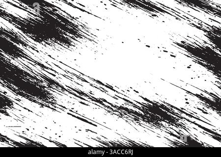Black brush strokes vector illustration, abstract grunge texture on white background. Stock Vector