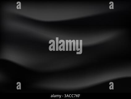 dark abstract background with soft flowing waves in varying black shades, mysterious and elegant texture perfect for modern design, artistic projects, Stock Vector