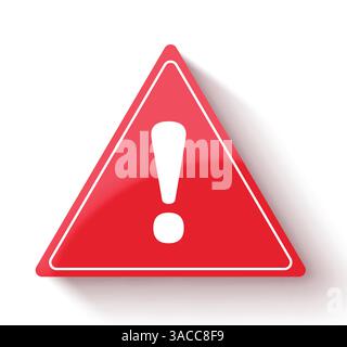 Warning danger sign icon clipart. Red triangle symbol clip art for safety and security in emergency, transportation, traffic, industry and caution Stock Vector