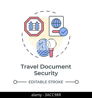 Travel document security multi color concept icon Stock Vector