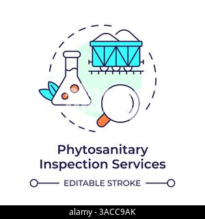 Phytosanitary inspection services multi color concept icon Stock Vector