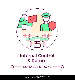 Internal control and return multi color concept icon Stock Vector