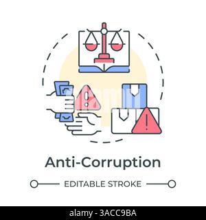 Anti corruption multi color concept icon Stock Vector