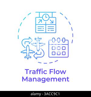 Traffic flow management blue gradient concept icon Stock Vector