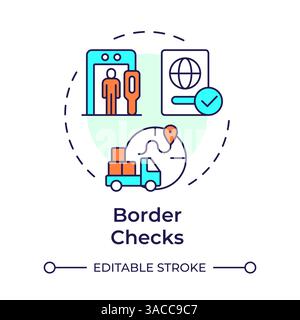 Border checks multi color concept icon Stock Vector