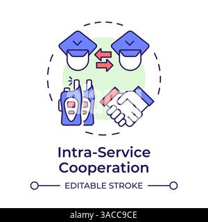 Intra service cooperation multi color concept icon Stock Vector
