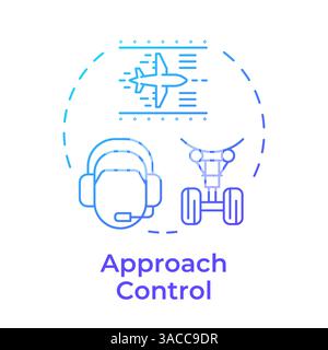 Approach control blue gradient concept icon Stock Vector