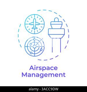 Airspace management blue gradient concept icon Stock Vector