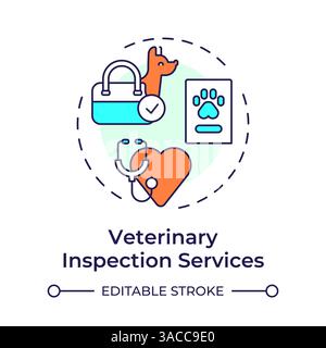 Veterinary inspection services multi color concept icon Stock Vector