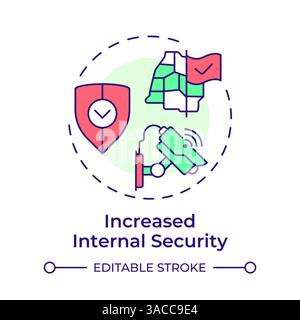 Increased internal security multi color concept icon Stock Vector