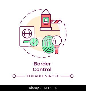 Boundaries control multi color concept icon Stock Vector