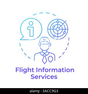 Flight information services blue gradient concept icon Stock Vector