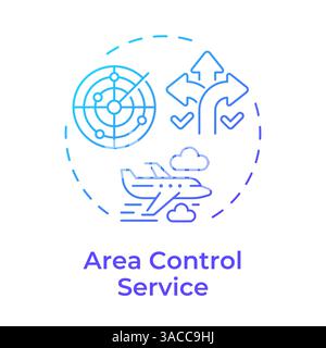 Area control service blue gradient concept icon Stock Vector
