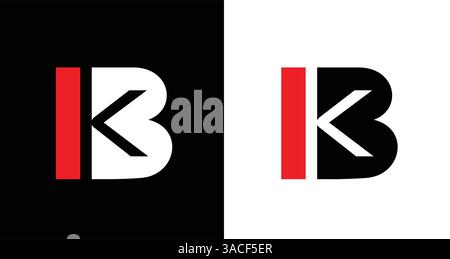 BK, KB Initial Letters abstract company Logo Design vector Stock Vector