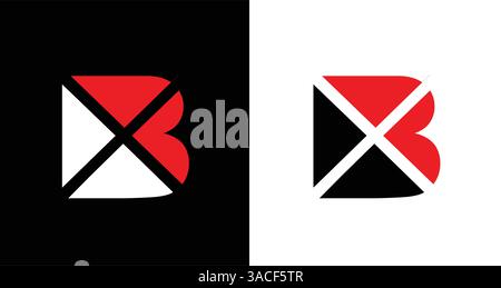 BX, XB Initial Letters abstract company Logo Design vector Stock Vector