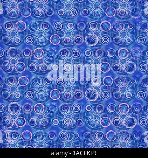 Abstract Background with Circle Mandalas Pattern in Dark Blue Stock Photo
