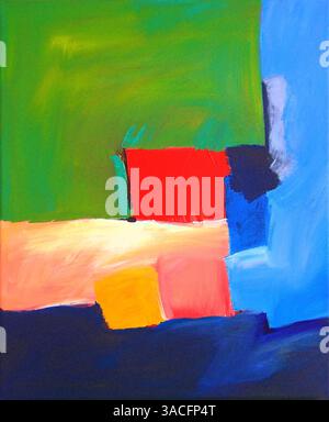 Modern Abstract Art - Vector Illustration From Original Contemporary Painting Square Colorful Composition Stock Photo