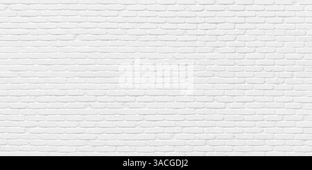 white brick wall, light texture of brickwork painted whitish Stock Photo