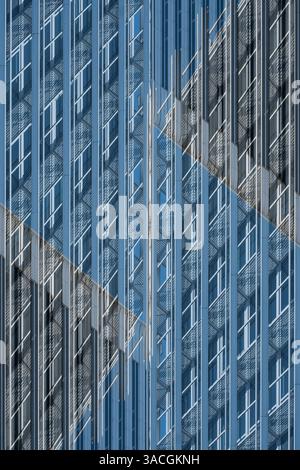 Abstract Technological Background with Symmetrical Patterns, Sleek Futuristic Design Showcasing a Tunnel-Like Fractal Illusion Stock Photo