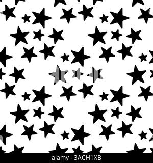 Stars seamless pattern. Vector illustration on white backround. Eps 10 Stock Vector
