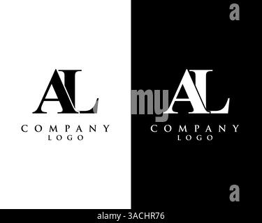 al, la modern initial logo design vector, with white and black color that can be used for any creative business. Stock Vector