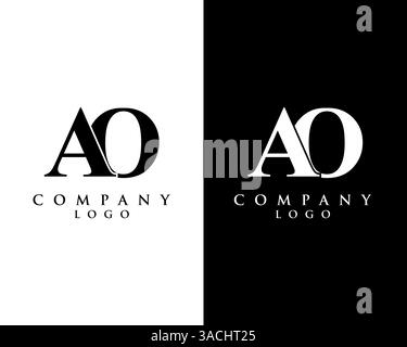ao, oa modern initial logo design vector, with white and black color that can be used for any creative business. Stock Vector