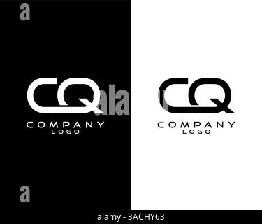 CQ, QC modern logo design with white and black color that can be used for business company. Stock Vector
