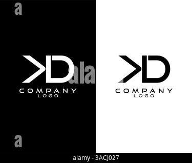 DK , KD modern logo design with white and black color that can be used for business company. Stock Vector