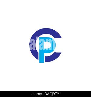 CP, PC Letter logo design template vector Stock Vector