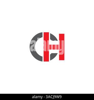 CH, HC Letter logo design template vector Stock Vector