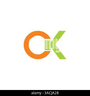 Letter CK, KC, OK, KO logo design template vector Stock Vector