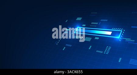Technology background of a screen showing the status of loading data, with arrow elements showing the speed, modern high-tech, suitable for work relat Stock Vector