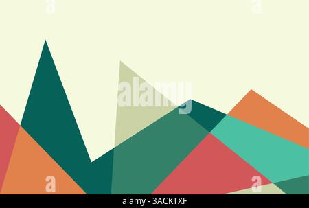 Geometric flat art colourful mountain abstract background Stock Vector