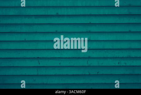 Old wooden wall with blue-green wooden boards as a background template Stock Photo
