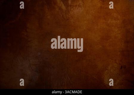 Old rustic dark brown leather background with stains Stock Photo