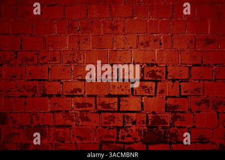 Dirty red wall with stains as urban background Stock Photo