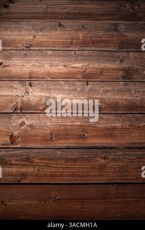 Rustic background made from old dark brown wooden boards Stock Photo