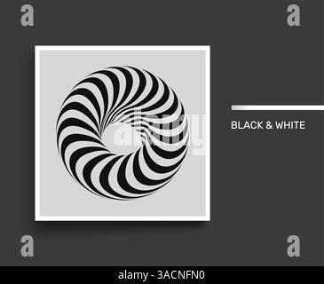 Torus. Infinity sign. Black and white. Textbook, booklet or notebook mockup. Business brochure. Cover design template. Vector Illustration. Stock Vector