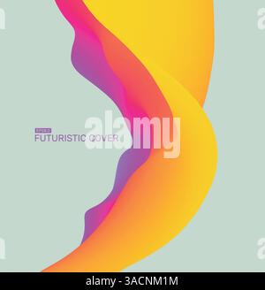 3D Wavy Background. Dynamic Effect. Futuristic Technology Style. Design Template. Modern Pattern. Abstract Vector Illustration for Flyer, Brochure, Bo Stock Vector