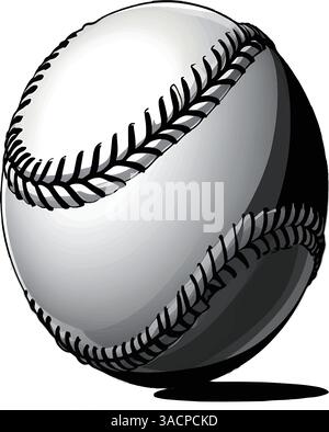 Professional ball for playing baseball against a white background and from another angle. Stock Vector